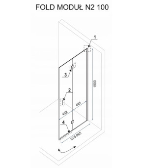 Душевая кабина Rea Fold N2 90x100 KPL-51324