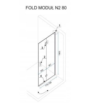 Душевая кабина Rea Fold N2 90x80 REA-K7443