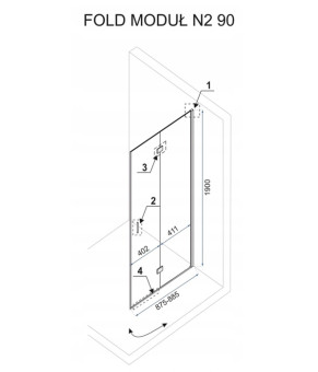 Душевая кабина Rea Fold N2 90x80 REA-K7443