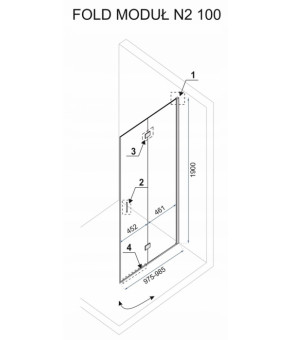 Душевая кабина Rea Fold N2 100x120 9476905675