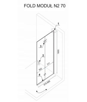 Душевая кабина Rea Fold N2 70x80 9911171197
