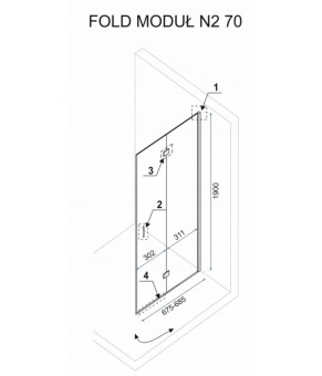 Душевая кабина Rea Fold N2 70x120 7662514451
