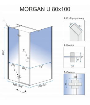 Душевая кабина Rea Morgan 80x100 REA-K7401