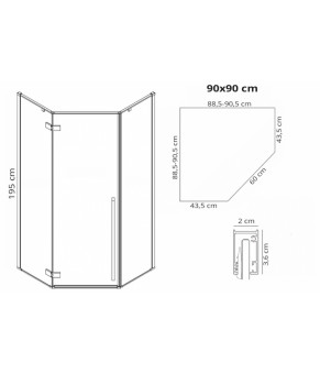 Душевая кабина + поддон Rea Diamond 90х90 10109575914