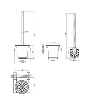Подвесной ёршик Qtap Scorpio QTSTK3102103C Chrome (Щетка) SD00042763