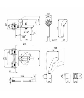 Смеситель для ванны Qtap Letel 3053104GC