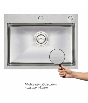 Набор 4 в 1 Qtap кухонная мойка D6045 Satin + смеситель + сушилка + дозатор для моющего средства