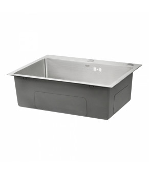 Набор 4 в 1 Qtap кухонная мойка D6045 Satin + смеситель + сушилка + дозатор для моющего средства