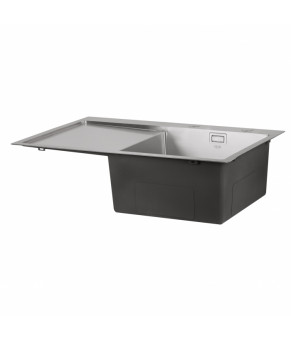 Набор 3 в 1 Qtap кухонная мойка DK6845R 3.0/1.2 мм Satin + сушилка + дозатор для моющего средства