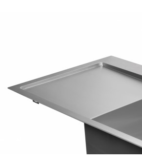 Набор 3 в 1 Qtap кухонная мойка DK6845R 3.0/1.2 мм Satin + сушилка + дозатор для моющего средства