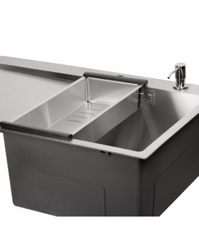 Набор 3 в 1 Qtap кухонная мойка DK7850R 3.0/1.2 мм Satin + сушилка + дозатор для моющего средства