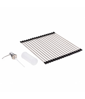 Набор 3 в 1 Qtap кухонная мойка DH5050 3.0/1.2 мм Satin + сушилка + дозатор для моющего средства
