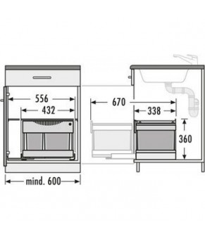 Мусорное ведро Hailo R.Tandem 3644-60