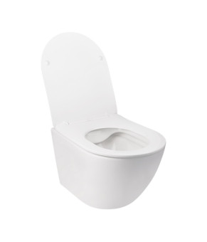 Комплект подвесного унитаза Qtap Jay Rimless с инсталляцией Nest 4 в 1 (Satin) SD00043004