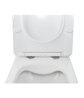 Комплект подвесного унитаза Qtap Jay Rimless с инсталляцией Nest 4 в 1 (Satin) SD00043004