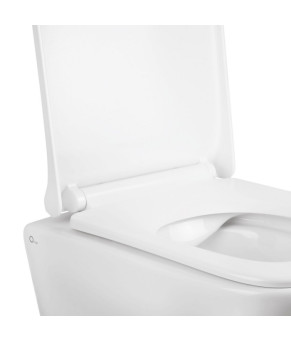 Комплект підвісного унітазу Qtap Tern Rimless з інсталяцією Nest 4в1 (лінійна клавіша White) SD00043020