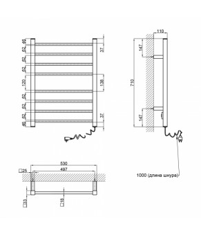 Полотенцесушитель электрический Qtap Evia 11113S WHI