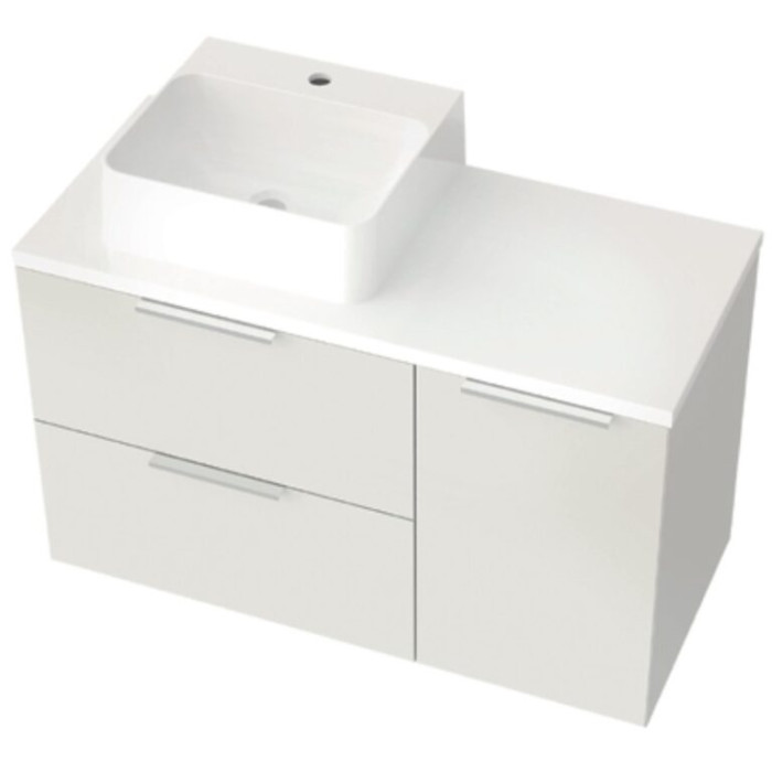 Тумба с раковиной Mirater Mateo 100 см белая 6-17 5830