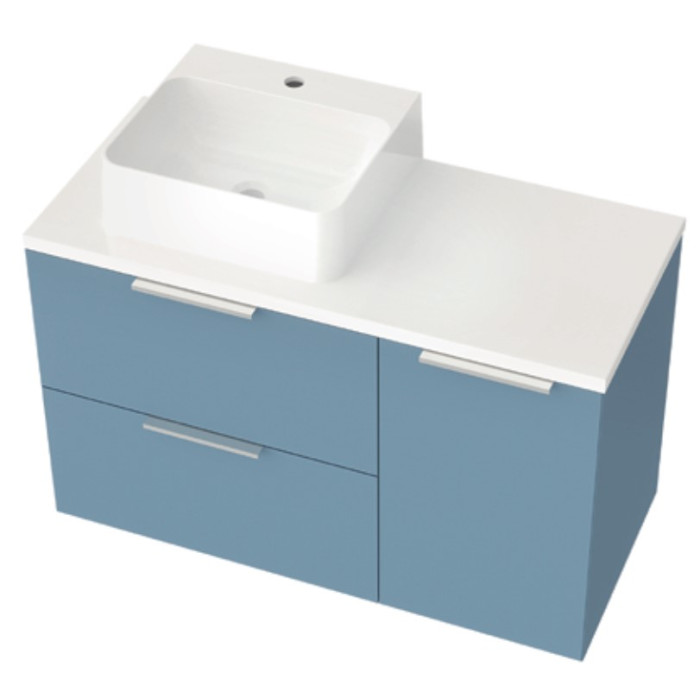 Тумба с раковиной Mirater Mateo 100 см голубая 6-20 5833