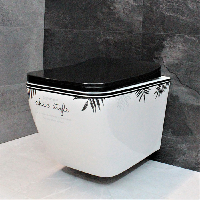 Унитаз подвесной DUSEL CUBIS CHIC STYLE DWHT10201030CS с сиденьем Slim Soft-Close