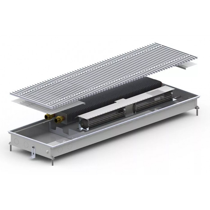 Внутрішньопідлоговий конвектор Carrera MV 65 Inox 25х200 см решітка