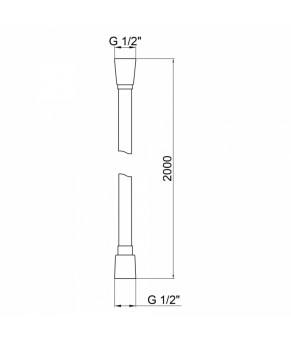 Душевой шланг Qtap Hadice 2000 мм PVC200C Хром (QTHADPVC200C)