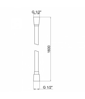 Шланг для ручного душа Qtap Hadice 1600 мм QTHADPVC160B Black Matt (SD00041927)