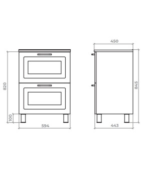 Тумба с раковиной Mirater Alba 60 см 48-1 5895