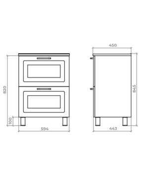 Тумба с раковиной Mirater Alba 60 см 48-2 5896