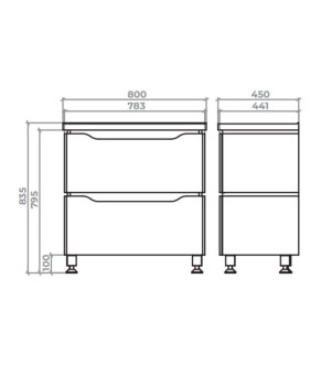 Тумба с раковиной Mirater Sacramento 80 см 40-6-3 5674