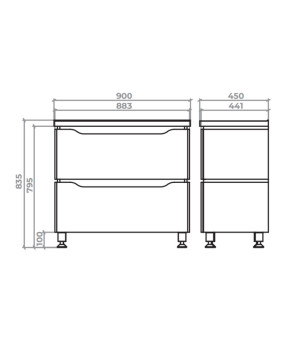 Тумба с раковиной Mirater Sacramento 90 см 40-6-4 5676