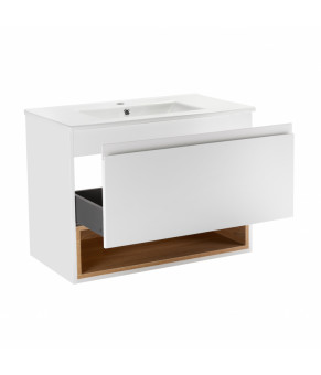 Тумба подвесная с раковиной Qtap Robin QT1372TPВ8001WWO