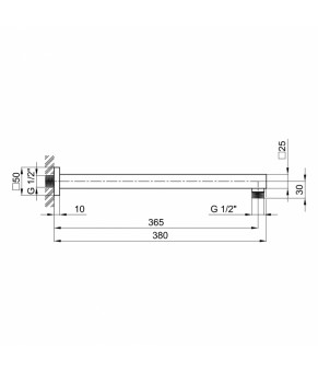 Кронштейн для верхнего душа  Qtap Trubice 400NB