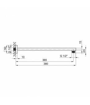 Кронштейн для верхнего душа Qtap Trubice 400NB-1