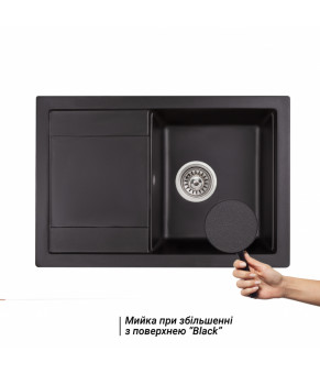Кухонная мойка Qtap CS 7449 BLA (QT7449BLA404)
