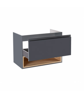 Тумба подвесная Qtap Robin 700х580х437 Graphite/Whitish oak QT1374TPВ7002GWO