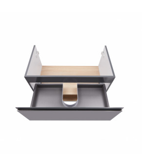 Тумба подвесная Qtap Robin 700х580х437 Graphite/Whitish oak QT1374TPВ7002GWO