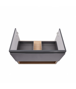 Тумба подвесная Qtap Robin 700х580х437 Graphite/Whitish oak QT1374TPВ7002GWO