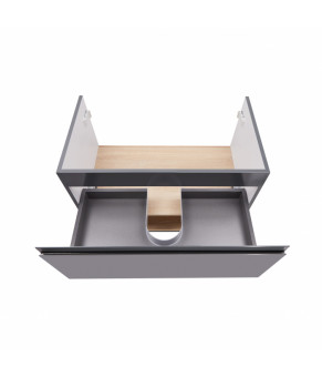 Тумба подвесная Qtap Robin 800х580х437 Graphite/Whitish oak QT1374TPВ8002GWO