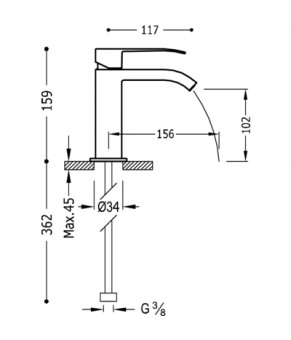 Cмеситель для раковины TRES SLIM EXLUSIVE 00610101NED