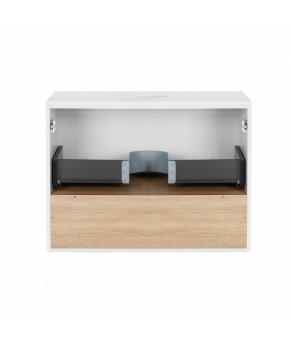 Тумба подвесная Qtap Robin 700х476х437 White/Whitish oak со столешницей QT1379TPН7001WWO