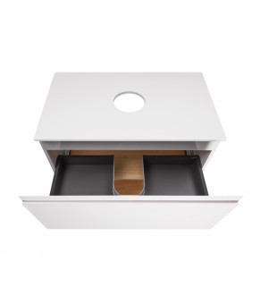 Тумба подвесная Qtap Robin 800х476х437 White/Whitish oak со столешницей QT1379TPН8001WWO