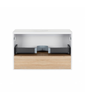 Тумба подвесная Qtap Robin 800х476х437 White/Whitish oak со столешницей QT1379TPН8001WWO