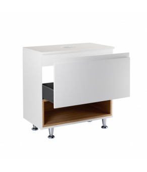 Тумба напольная Qtap Robin 600х616х437 White/Whitish oak со столешницей QT1380TNН6001WWO