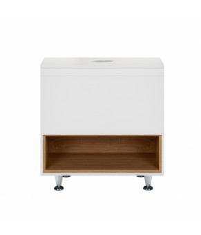 Тумба напольная Qtap Robin 600х616х437 White/Whitish oak со столешницей QT1380TNН6001WWO