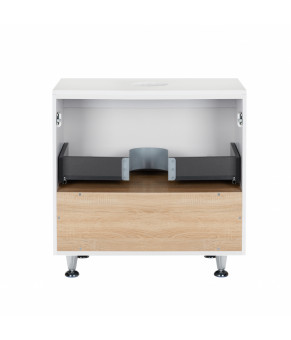 Тумба напольная Qtap Robin 600х616х437 White/Whitish oak со столешницей QT1380TNН6001WWO