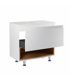 Тумба напольная Qtap Robin 700х616х437 White/Whitish oak со столешницей QT1380TNН7001WWO