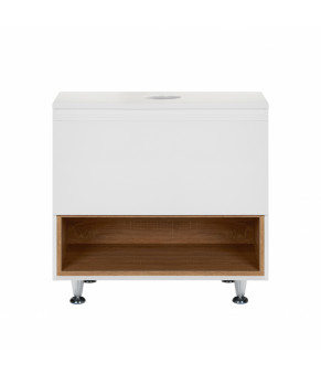 Тумба напольная Qtap Robin 700х616х437 White/Whitish oak со столешницей QT1380TNН7001WWO