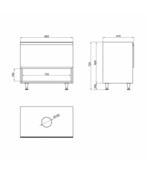 Тумба напольная Qtap Robin 800х616х437 White/Whitish oak со столешницей QT1380TNН8001WWO