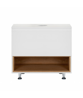 Тумба напольная Qtap Robin 800х616х437 White/Whitish oak со столешницей QT1380TNН8001WWO